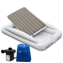 Eltow Inflatable Toddler Air Mattress Bed With Safety Bumper - Portable Modern Travel Bed Cot for, 1