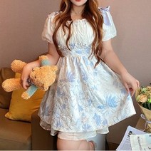 에브리바레[원피스] M-3XL 샤엣 체형보정 플라워 셔링 빅사이즈 A라인원피스