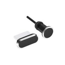 휴대폰 이어캡 물튐방지 충전 막음뚜껑 먼지방지 범용 micro usb 포트 3.5mm 이어폰 잭 금속 먼지 플러그 범용 안드로이드 폰 헤드셋 스토퍼 이어폰 포트, C형 블랙