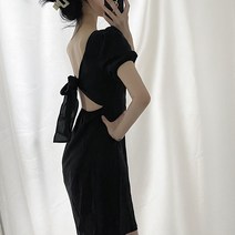 뒤트임 반전 셔링 원피스
