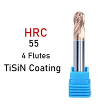 XUHAN 볼 코 엔드 밀 텅스텐 카바이드 커터 CNC 라우터 비트 밀링 공구 R0.5 6mm 8mm 10mm HRC50 55 65 2 4 플루트, CHINA, R0.2X4DX50L, HRC55-4F + 5PCS