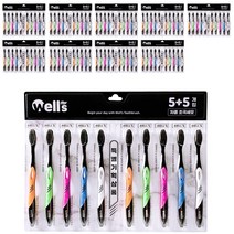 wells 웰스 차콜 초극세모 5+5개 흑모, 10개, 10개입