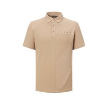 [헤지스 골프] [21FW] HUTS1C511CM SUMMER BRIDGE 카멜 자카드 빅패턴 조직 반팔 카라