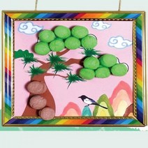 유아미술 어린이용 소나무 아트콘부조 액자만들기
