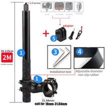TUYU 오토바이 자전거 보이지 않는 핸들 바 마운트 브래킷 Monopod for gopro 호환 Max Hero 10 Insta360 X2 카메라 모토 바이크 액세서리, [05] 2M SM01Badapter