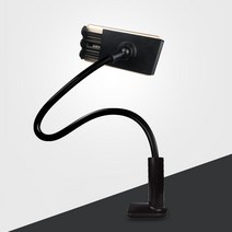 핸드폰 자바라 침대 책상 거치대 누워서 휴대폰 스마트폰 태블릿 코브라 고정, 1p, 블랙