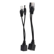RJ45 인젝터 PoE 스플리터 어댑터 케이블 키트 수동 전원 이더넷 12-48V, 01 Black