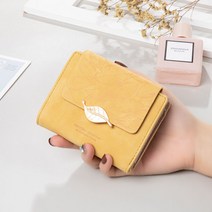 지갑 여성의 짧은 새로운 틈새 디자인 간단한 복고풍 서리 잎 여성 지갑 패션 동전 지갑