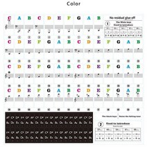 전자올겐 디지털 피아노 입문 키보드 스티커 투명 스티커 546188, 화려한