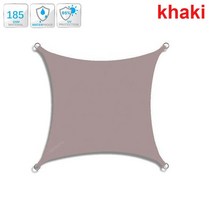 원두막 조립식 정자 야외 파빌리온 야외 그늘막 항해 300D 폴리에스터 방수 자외선 차단 천막 테라스 간이, 03 khaki_04 2x5m
