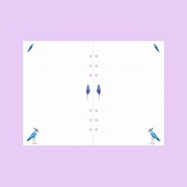 와우샵 DIY 6공 다이어리 속지 A6 A5, 버드 점 모눈 노트 [45장]
