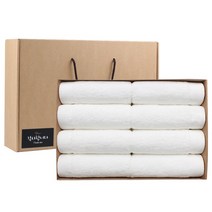 어메니티타올 디럭스 40수 코마사 180g 8장 고급 호텔수건 선물세트, 1세트, 화이트