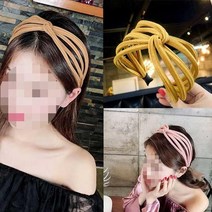 여성 니트 패션 넓은챙 골지 머리띠 럭셔리 직장인 단정한 귀여운 헤어밴드