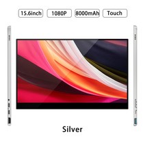 15.6 인치 8000mAh 배터리 휴대용 모니터 터치스크린 IPS 1080P 100% sRGB 유리 본딩 디스플레이 PC 노트, 02 8000mAh touch_03 AU 플러그