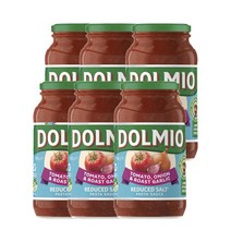 돌미오 토마토 어니언 갈릭 저염 파스타 소스 500g Dolmio Extra Tomato Onion Garlic Salt Reduced, 6팩, 6개