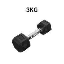 헬스프라자 육각아령고무덤벨(RD) 3kg부터~20kg까지 2개 1조, 블랙(2개 1세트), 3kg
