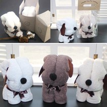 강아지 모양 순면 100% 수건답례품-애견타올 애견센터 애견카페 동물병원 오픈 개성만점 선물 독특한 핸드메이드 타올 어린이집 유치원 행사 소규모 돌잔치답례품-(사과나무답례품), 파트라슈(자수O)박스포장
