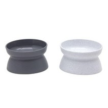 Kitty City Raised Cat Food Bowl Collection 스트레스 없는 애완동물 먹이통 및 급수기, 2 Bowls_Modern
