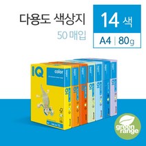 디지털 프린팅 14가지 색상 A4색지 50매 a4색지 a4용지컬러 얇은색지 컬러a4 색상지 사업장 국어학원 학원, 미디엄 그린
