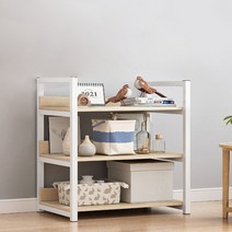 스틸 3단 선반 (80CM) (화이트) 수납용품 선반수납장 예쁜주방