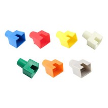 MBF MBF-Square-boot(YL) RJ45 각부트 노랑 100개 랜 커넥터 보호캡 몰드 랜/광통신 장비-랜케이블/랜장비