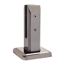 베란다 유리 난간 발코니 스텐 난간대 강화유리 브라켓, 밝은검정색200높이+장식덮개+나사비고평면사선입