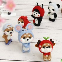 니들 양모 펠트 인형 DIY 만들기 패키지 세트 공예 재료 키트 강아지, 27.선물냥이