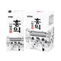 3Q 홍익 KF94 KF80 귀 안 아픈 3단접이식 마스크 20매