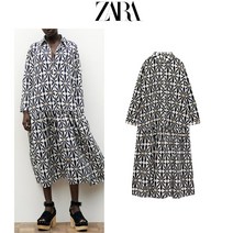 여성 루즈핏 프린팅 격자 ZARA 자라 원피스