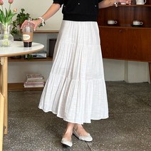 줄리아 캉캉 롱 스커트 빅사이즈 여름치마 루즈핏 여성용 고무줄치마