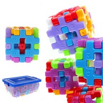일음쇼핑^^*m아하토이 꼬마 사각 블럭 200pcs + 보관함 포함 유아동학습 아놀이 어린이교구 발달 장난감블록 창의력일medi^*^, ab*^^선택없는