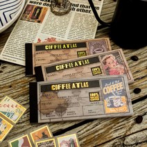 빈티지 금박 커피 레터링 다꾸 우표 스티커 8종 다이어리꾸미기, 6.레터링 (ST-2353), 선택:6.레터링 (ST-2353)