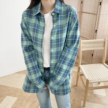 비비드 체크 셔츠남방