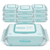 베베숲 라이트 아기물티슈 캡형, 12팩, 20매