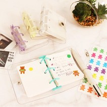 3공 글리터 포토카드 포카 폴라로이드 엽서 보관 미니 다이어리 바인더 4컬러 [3-Hole Glitter Mini Photo Card Diary 4 Colors], 다이어리+투명속지10p(+Photo Binders), 퍼플(Purple)