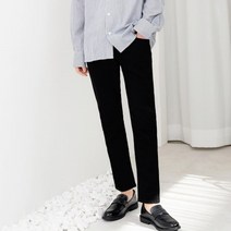 빅사이즈 까지 간절기 두께 허리 밴드 남성 블랙 청바지 데님 밴딩 생지 중년 스판 롤업 스키니 진 일자 배기 CU205EO