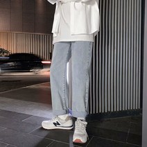 봄과 여름 찢어진 청바지 남성 스트레이트 루즈 인 레트로 하이 스트리트 트렌드 팬츠