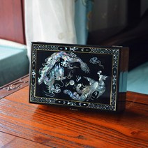 전통 엔틱 미니 경대 보물 상자 돈궤 함 자개 나비, D