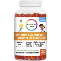레인보우라이트 써니 비타민 D3 1000 lU 과일 맛 구미, 60개입, 1개