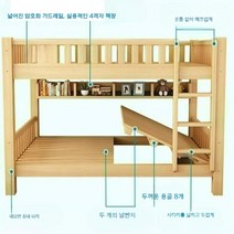 성인책상침대 복층 2층침대 낮은벙커 낮은 침대책상, 05.통나무이층침대+책장+이중서랍