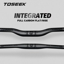 자전거 MTB 사이클 핸들바 용품 부품 TOSEEK 탄소 섬유 핸들 바 산악 라이저 플랫 줄기 31.8mm 매트 블랙 광택 로고 118250, Flat Handlebar 720mm