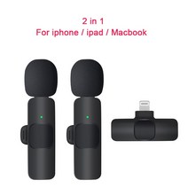 방송용마이크 asmr마이크 K9 미니 무선 타이 마이크 라발리에 아이폰 안드로이드 모바일 휴대폰 인터뷰 녹음 라이브 방송 게임용 클립 소음 감소 비디오 녹화 Lapel 넥타이 폰, 2in1 For Ios, 01 2in1 For Ios