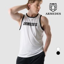 아르메데스 남성용 머슬핏 배색 헬스 나시 AR-114