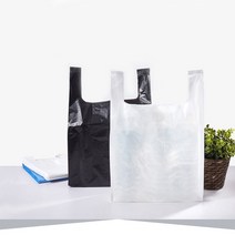 인터바겐 손잡이 검정 무지 비닐 봉투 약국 비닐백 포장백, A급 무지 44호 백유백 140매