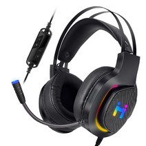 [사은품 행사] 모이지 MX-500 가상 7.1 RGB 초경량 게이밍 컴퓨터 유선헤드셋 PC용 어학용, 블랙