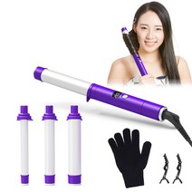 헤어 다리미 코테 32mm 컬 다리미 컬 온도 100℃~200℃ 6단계 온도 설정 마이너스 이온 헤어 다리미 온도 LCD 표시 세라믹 코딩 3연 배럴의 웨이브 다리미 컬 다리미(3단계 19mm 25mm 32mm) 급속 가열