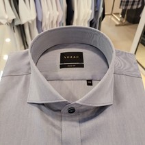 YJ1FBS106 슬림핏 와이드 카라 네이비회색 연예인~멋쟁이~긴소매 와이셔츠 직장~새신랑~굿