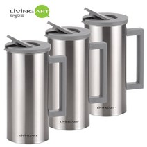바스토 스텐레스 대용량 원터치 물병 리빙아트 1.6L X3개, 바스토 1.6L물병 X 3개