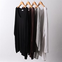 빅사이즈사랑해요 F084L201 데일리딥브이넥티셔츠 RA