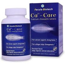 Fecula Biotech 효과적이고 쉬운 흡수 칼슘 보충제 생선 하이드록시아파타이트 슈퍼푸드 저항성 전분 200mg 인산염 콜라겐 강한 뼈 밀도 저자극성 120 츄어블 태블릿